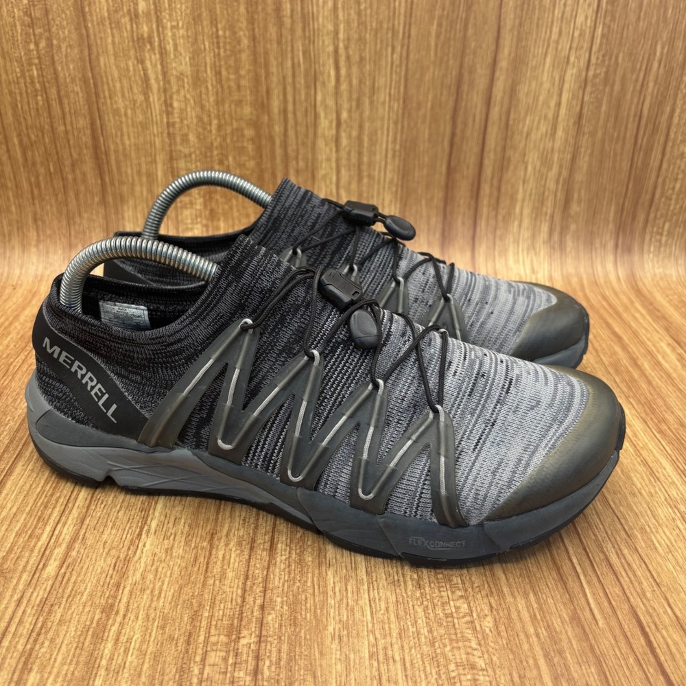 Merrell Bare Access Flex Knit Shoes Mens 8.5 Black Grey Trail Running Minimalist